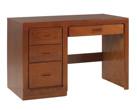 Beachcomber Panel End Pedestal Desk w\/2 Boxes, 1 File Drawer & Pencil Drawer, 42"W